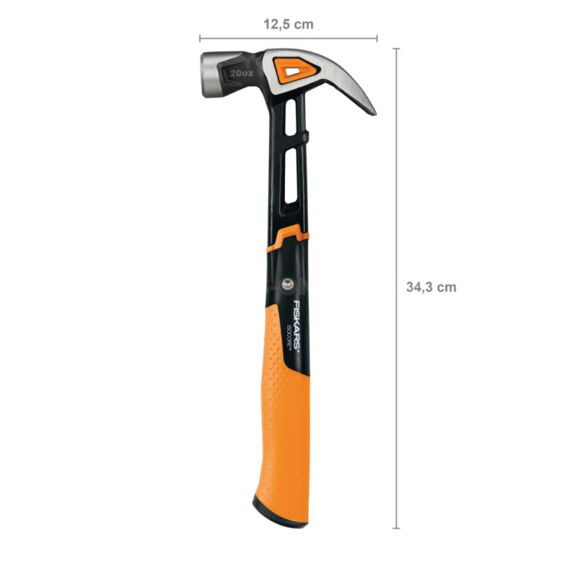Tesařské kladivo Fiskars (L), zahnuté čelisti