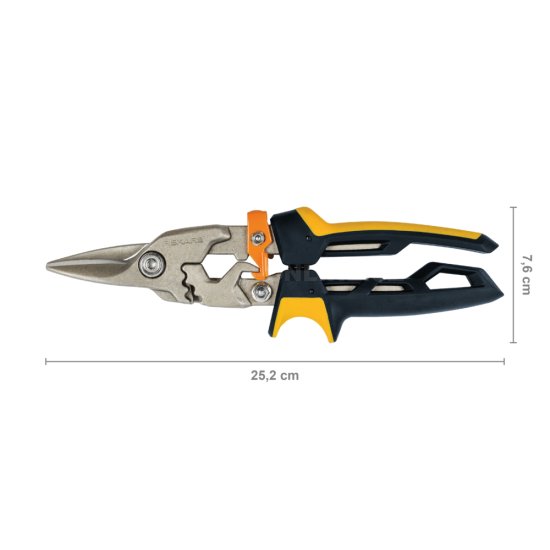 Priame prevodové nožnice na plech Fiskars PowerGear