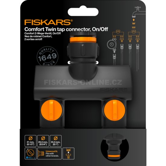Dvojcestný ventil k vodovodnému kohútiku Fiskars Comfort