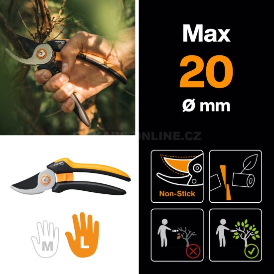Dvojčepeľové záhradné nožnice Fiskars Solid P341