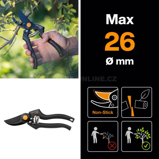 Profesionálne záhradné nožnice Fiskars P90