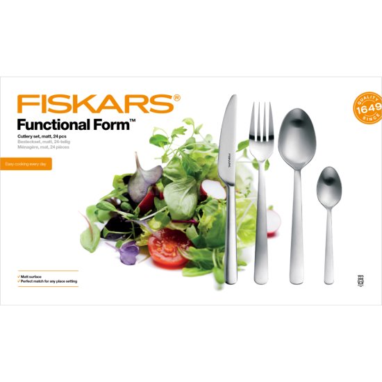 Matná súprava príborov Fiskars 24 ks