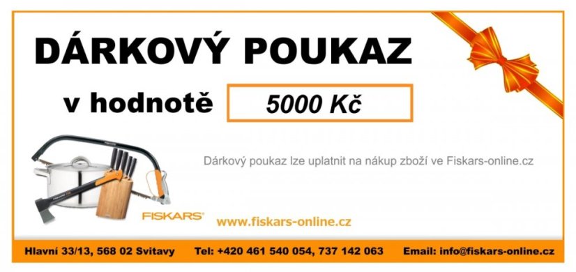 Dárkový poukaz Fiskars 5000 Kč