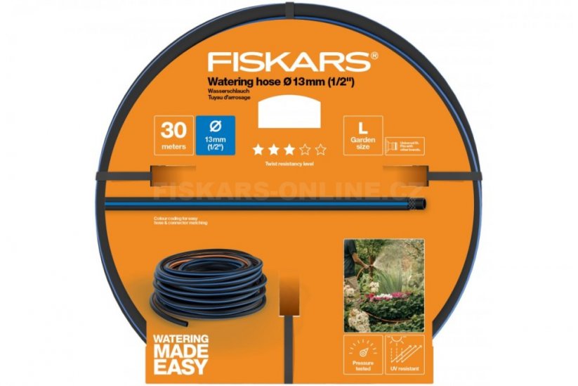 Zavlažovací hadice Fiskars 1/2" 30m, odolnost Q3
