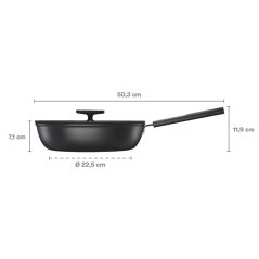 Panvica s pokrievkou Fiskars Hard Face 28 cm