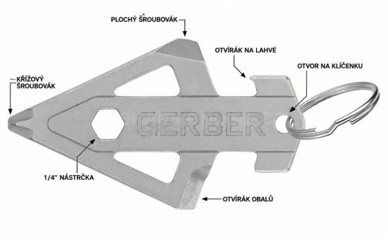 Multifunkční nástroj na klíče Gerber Broadhead Silver