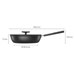 Pánev s pokličkou Fiskars Hard Face 28 cm