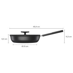 Pánev s pokličkou Fiskars Hard Face 26 cm