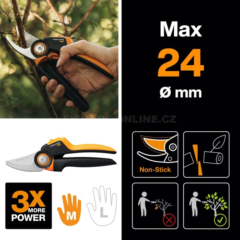 Dvoučepelové zahradní nůžky Fiskars X-series P921 (M)