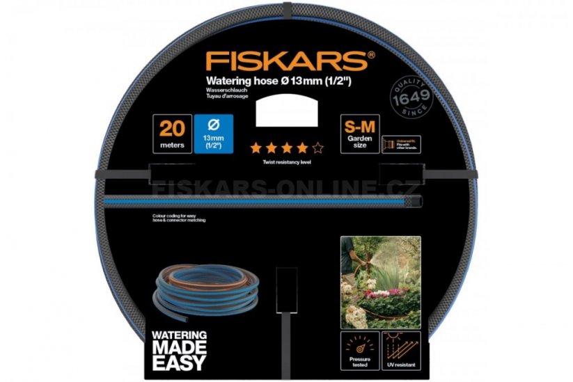 Zavlažovací hadice Fiskars 1/2" 20m, odolnost Q4
