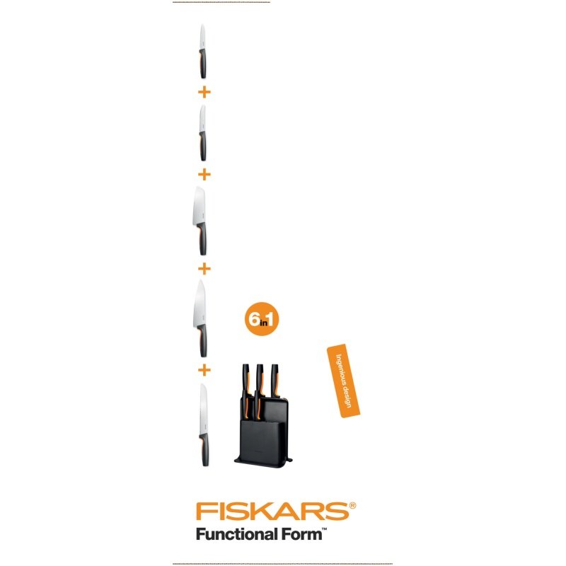 Plastový blok s pěti noži Fiskars Functional Form™