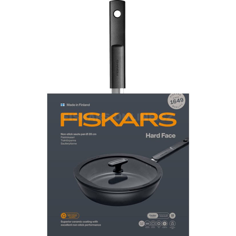 Pánev s pokličkou Fiskars Hard Face 28 cm